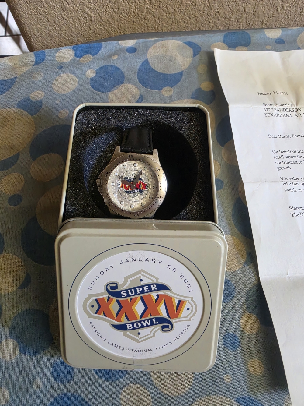 🏈 Rare 2001 Super Bowl XXXV Watch Set - Working & MINT